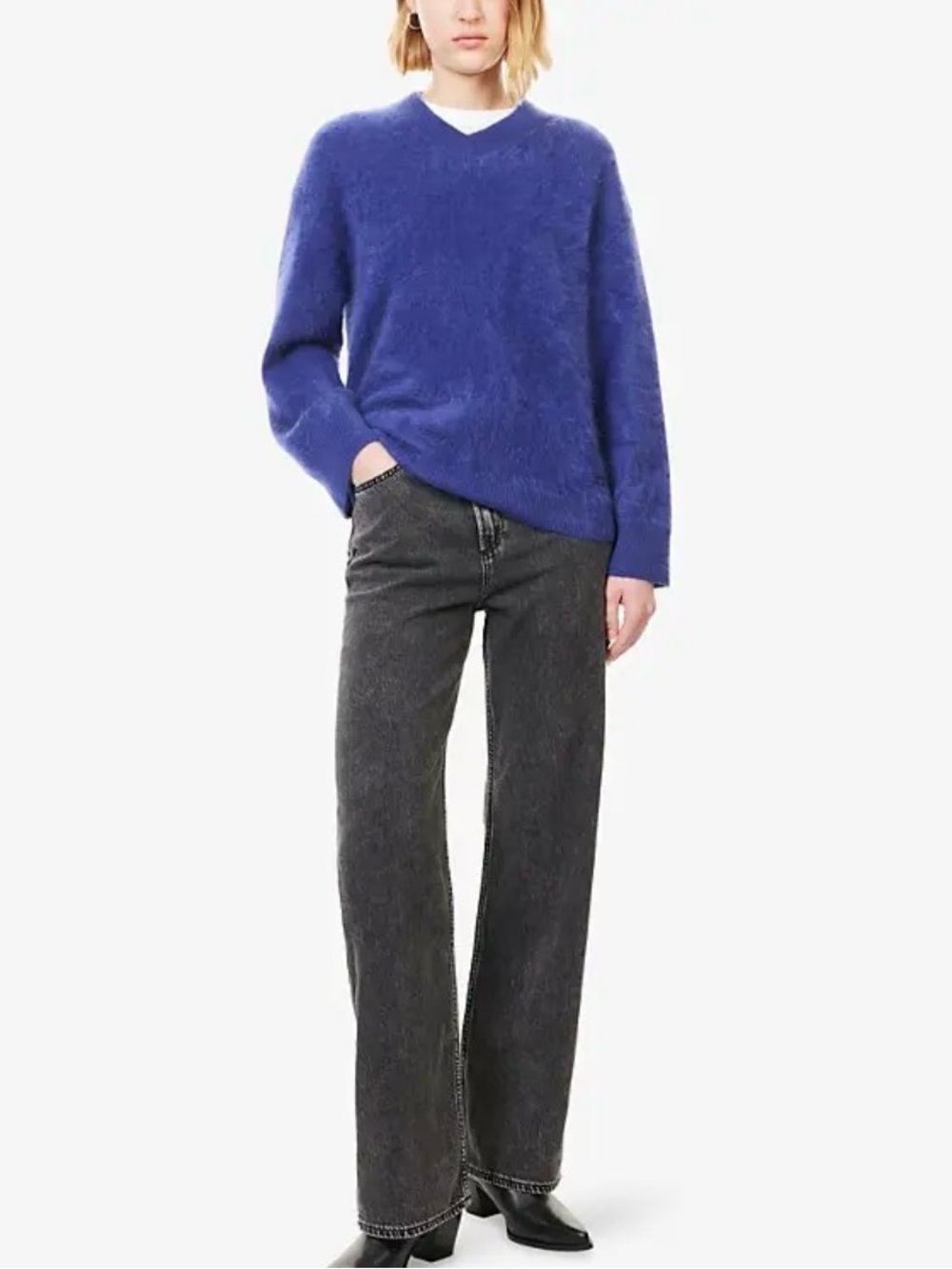 NWOT. Rag & Bone. Logan Mid-Rise Wide Leg Jean. Washed Black. Size 27. - Picture 3 of 14